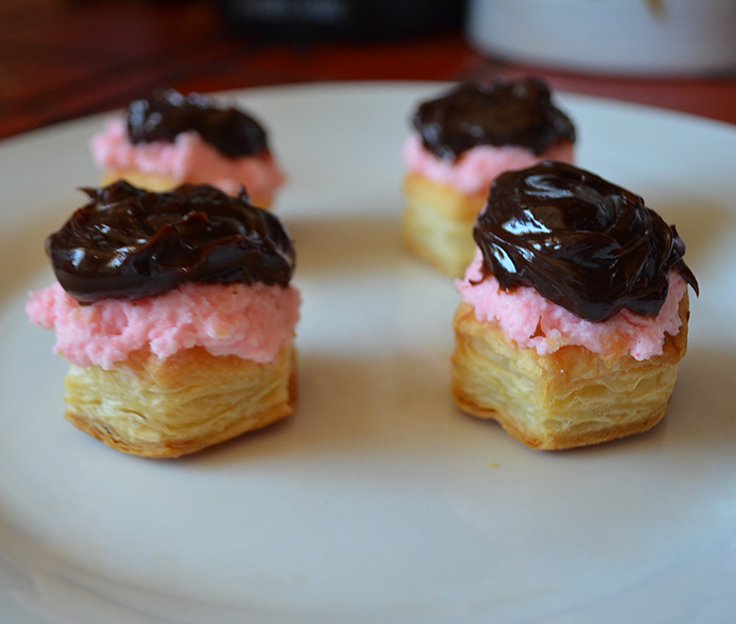 Strawberry Fudge Pastry Puffs