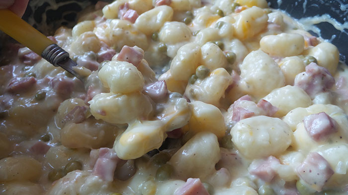 Ham and cheese gnocchi