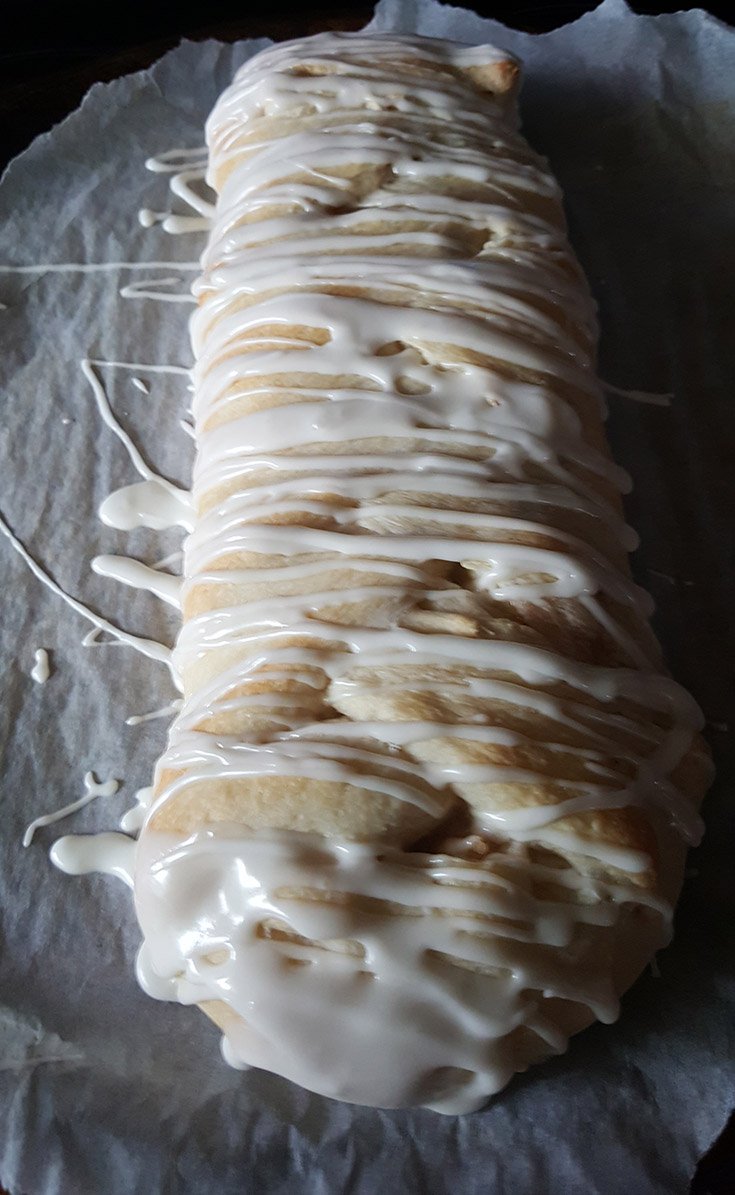 Glazed Braided Apple Strudel